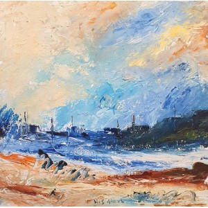 Hamid Alvi, 10 x 10 inch, Oil on Canvas, Landscape Painting, AC-HA-046